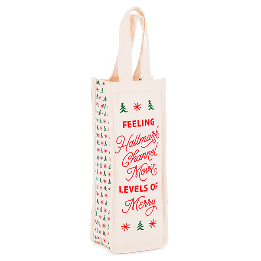 Hallmark Merry Christmas Canvas Wine Bag