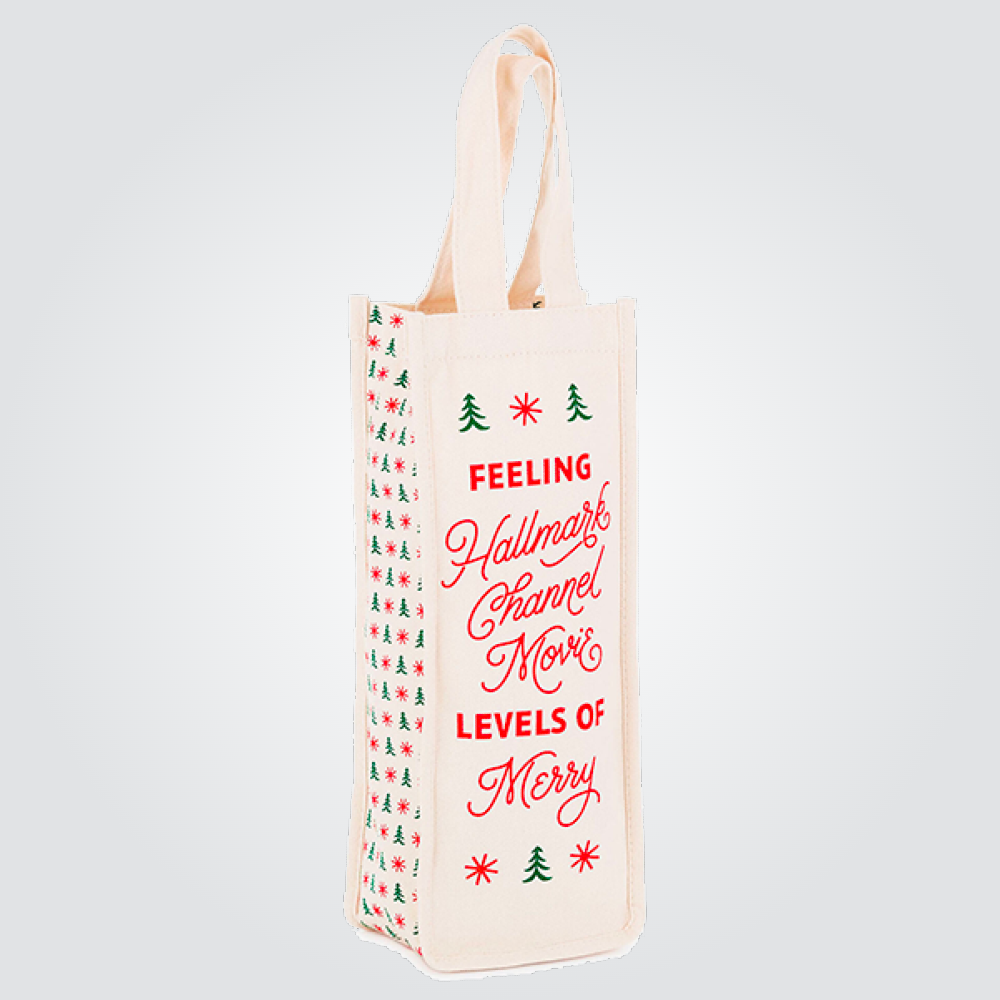 Hallmark Merry Christmas Canvas Wine Bag